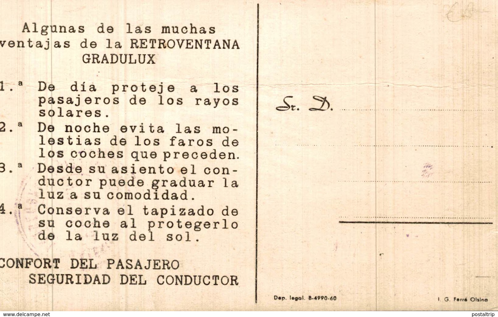 Gradulux, Proteccion Del Sol Y De Los Faros   PUBLICIDAD  PUBLICITARIA. - Publicité