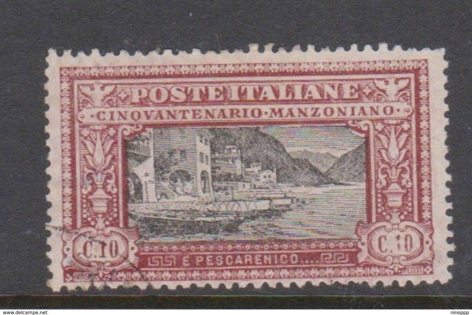 Italy S 151 1923 50th Anniversary Death Of Manzoni, 10c Red And Black, Used - Oblitérés