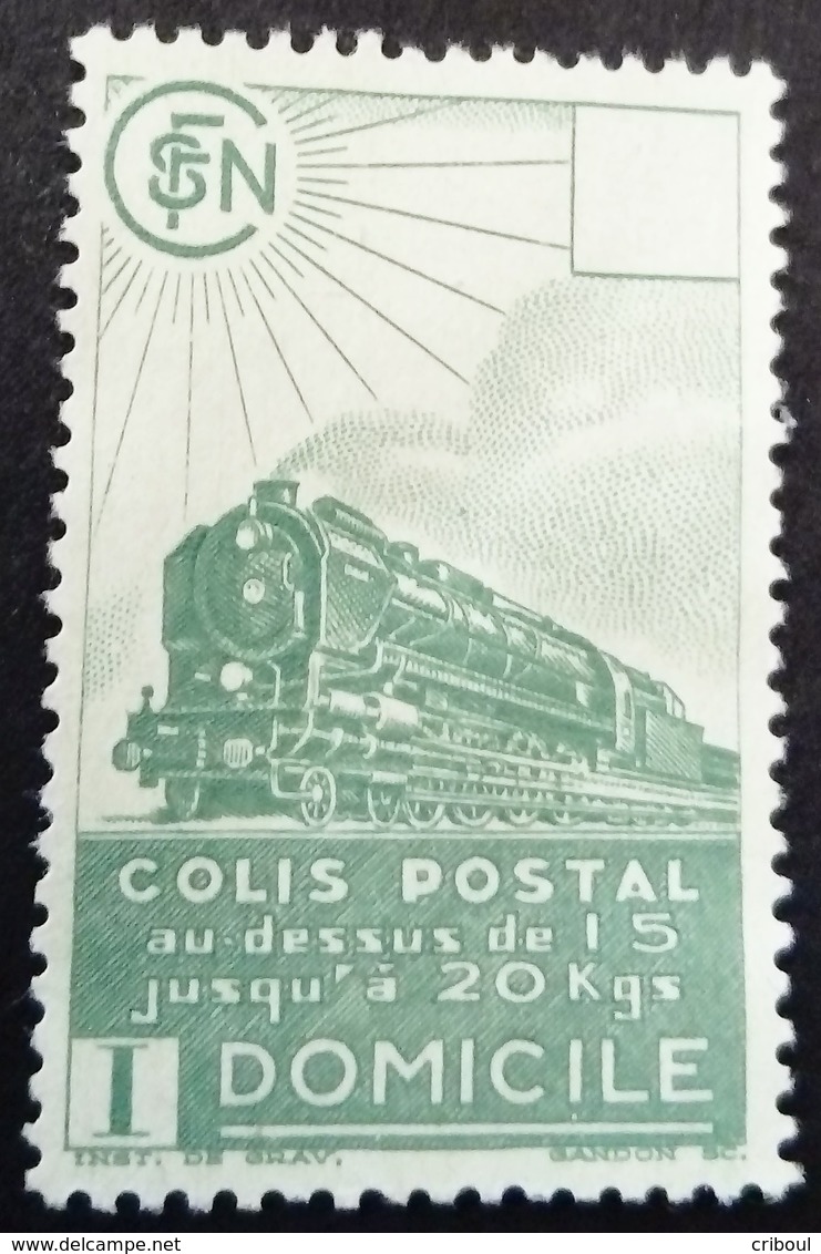 France 1941 Colis Postaux Train Domicile Yvert 176 (*) MNG - Neufs