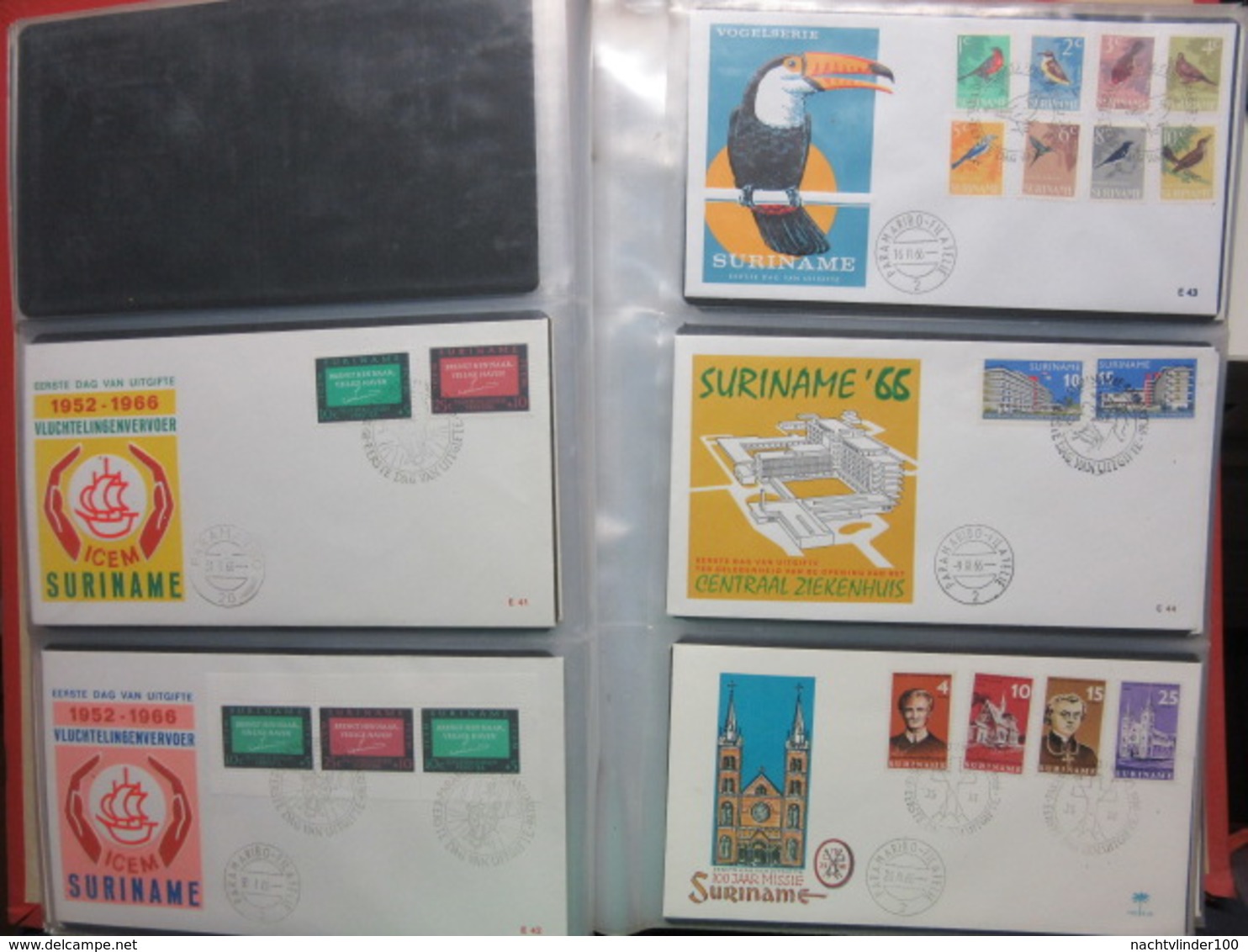 SURINAME FDC'S COLLECTION 1 IMPORTA PSI III ALBUM CHILDREN EASTER FLOWERS FAUNA SCOUTING BIRDS BUTTERFLIES 1955-1975 Mga