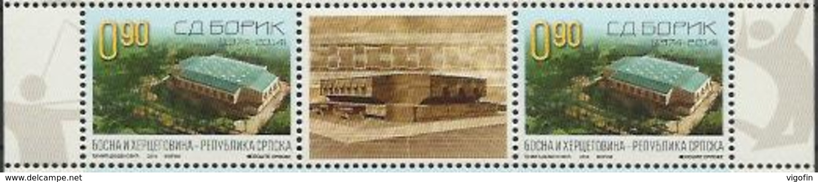 BHRS 2014-622 Stadion"BORIK", BOSNA AND HERZEGOVINA-R.SRBSKA, 2 X 1v + Label, MNH - Bosnien-Herzegowina