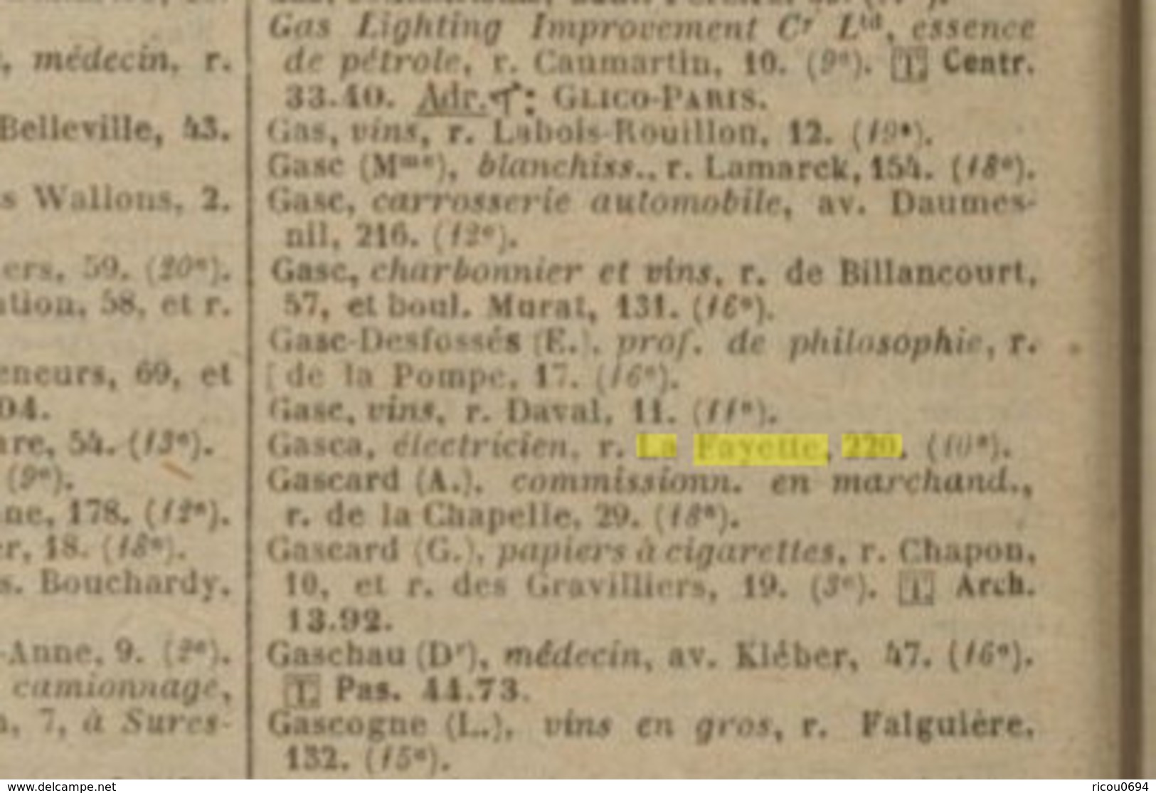 Carte Photo - PARIS 10e - 220 Rue Lafayette - Magasin Electricité GASCA - TBE - NC - 1925 - Arrondissement: 10