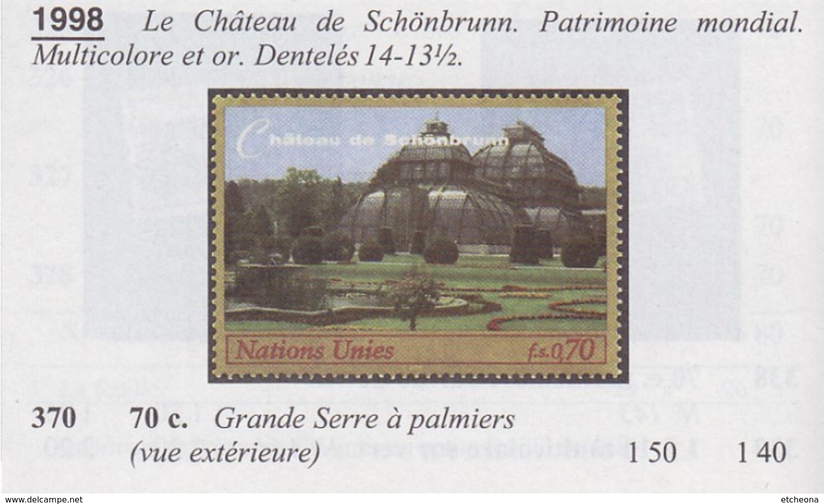 = Carnet Le Château Et Les Jardins De Schönbrunn à Vienne En Autriche C372 état Neuf, Nations Unies Genève - Booklets