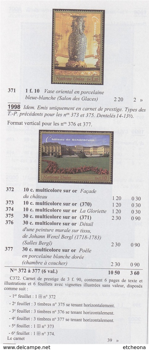 = Carnet Le Château Et Les Jardins De Schönbrunn à Vienne En Autriche C372 état Neuf, Nations Unies Genève - Markenheftchen