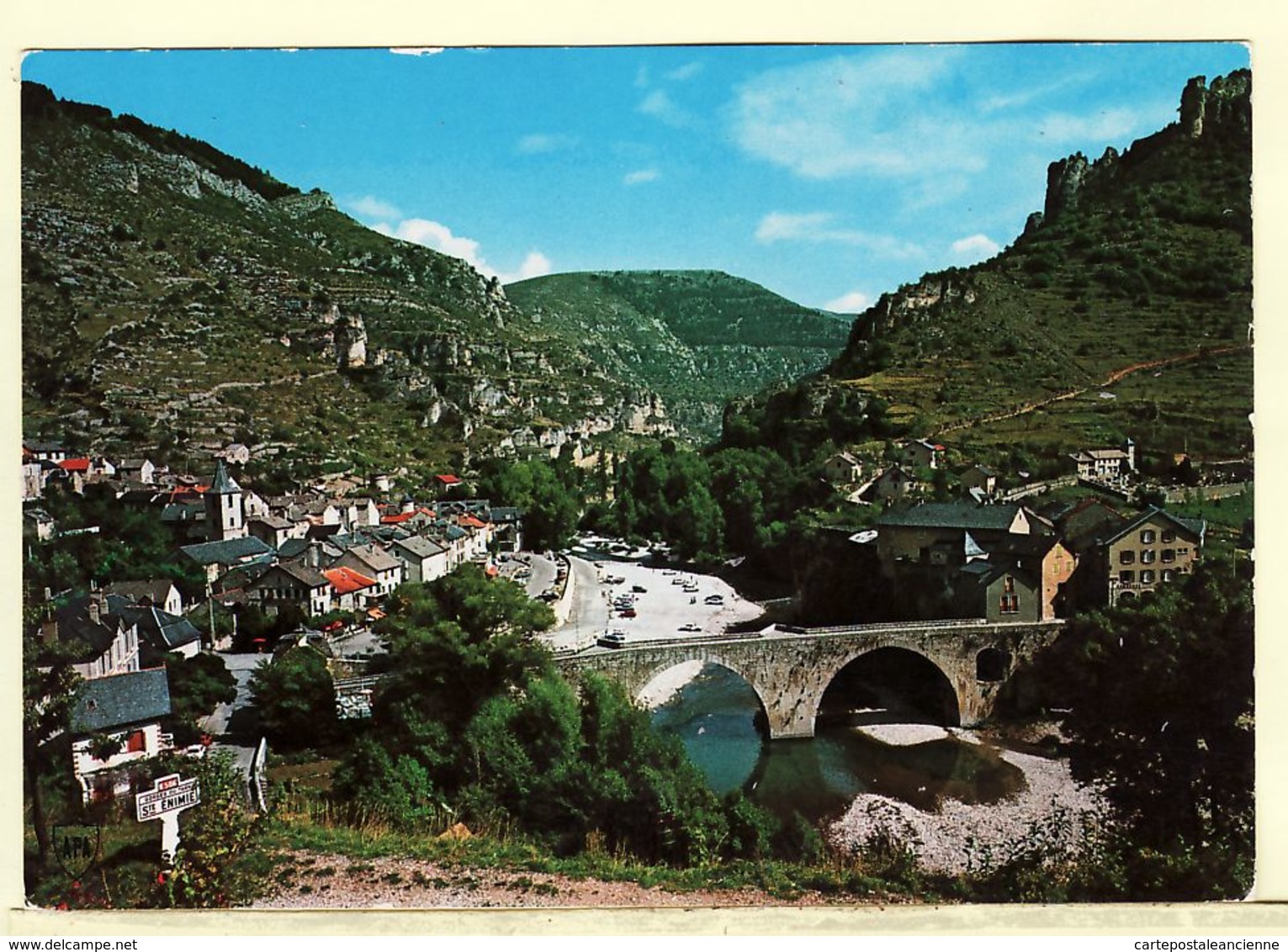 X48016 STE Sainte ENIMIE Gorges Du TARN Lozere Vue Générale Village Pont GORGES TARN 1980s - APA POUX - Autres & Non Classés