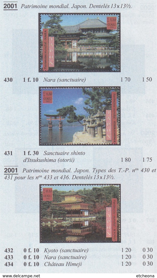 = Carnet Japon Patrimoine Mondial Kyoto Nara Nikko, Château Himeji, Sanctuaire C432 état Neuf Nations Unies Genèvr - Carnets