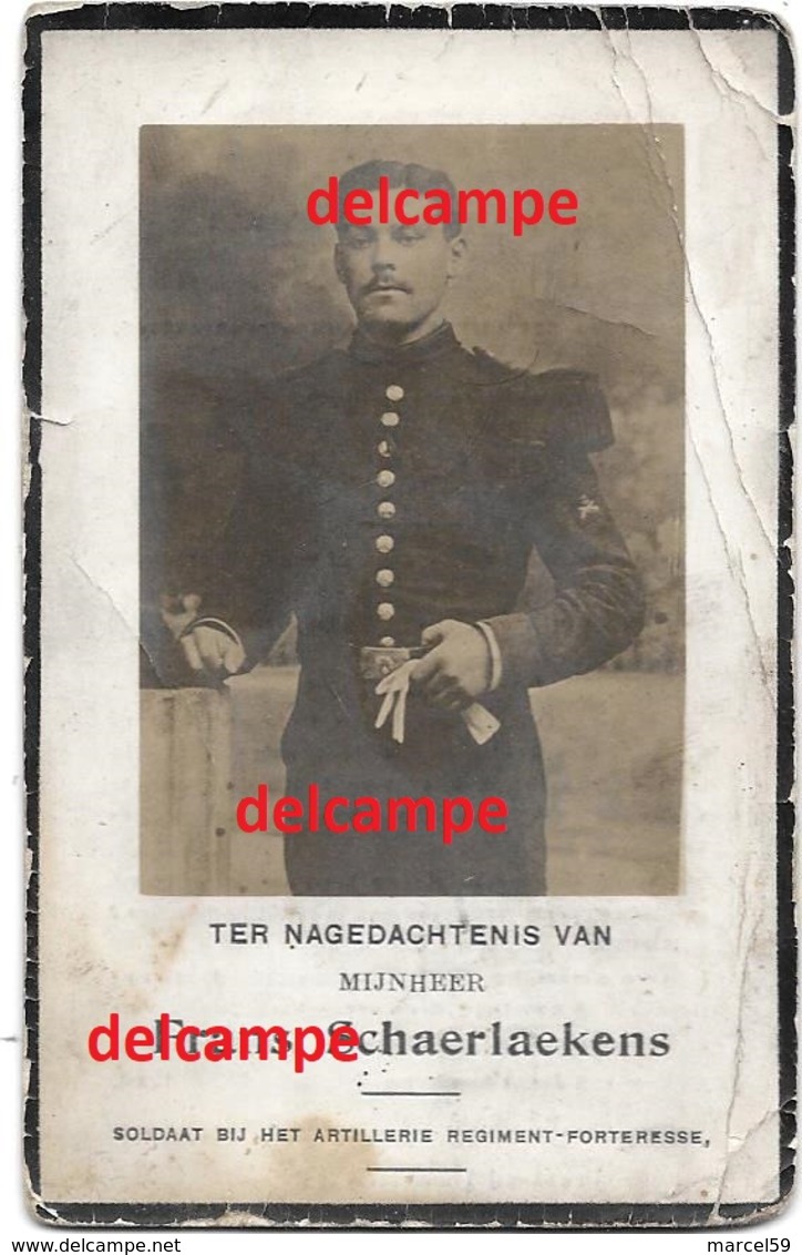 Oorlog Guerre Frans Schaerlaekens Heffen Soldaat Vestingsartillerie Gesneuveld  Na Gevangenschap Antwerpen 1919 - Devotion Images