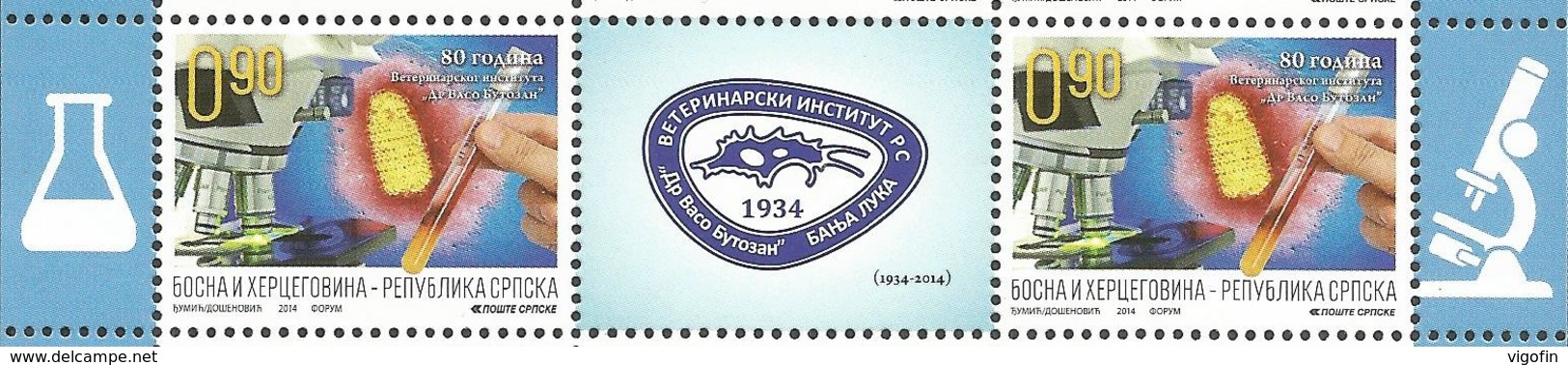 BHRS 2015 628, INSTITUT"Dr. VASO BUTOZAN", BOSNA AND HERZEGOVINA-R.SRBSKA, 2 X 1v, MNH - Bosnien-Herzegowina