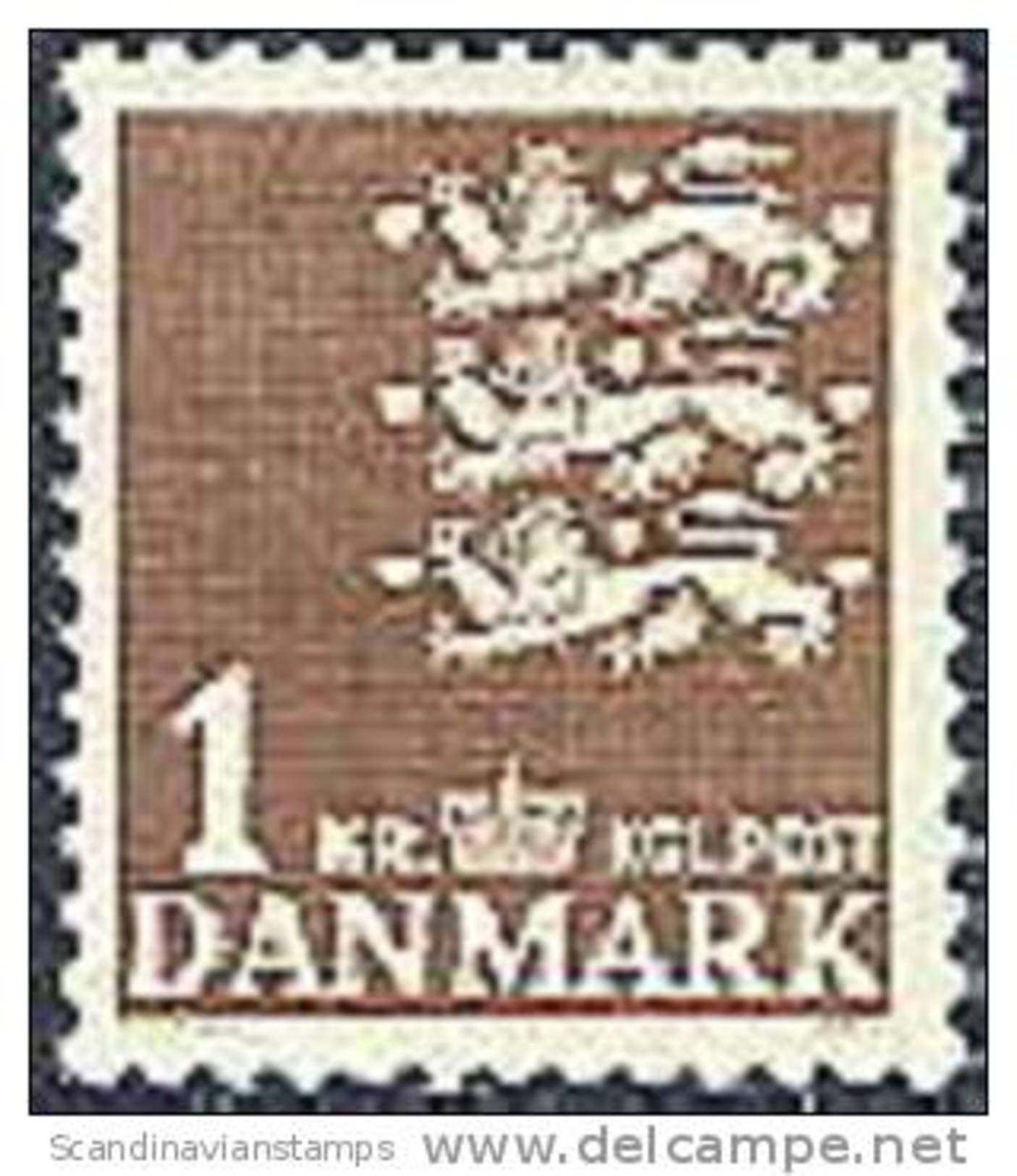 DENEMARKEN 1946 1kr Rijkswapen Bruin PF-MNH-NEUF - Unused Stamps