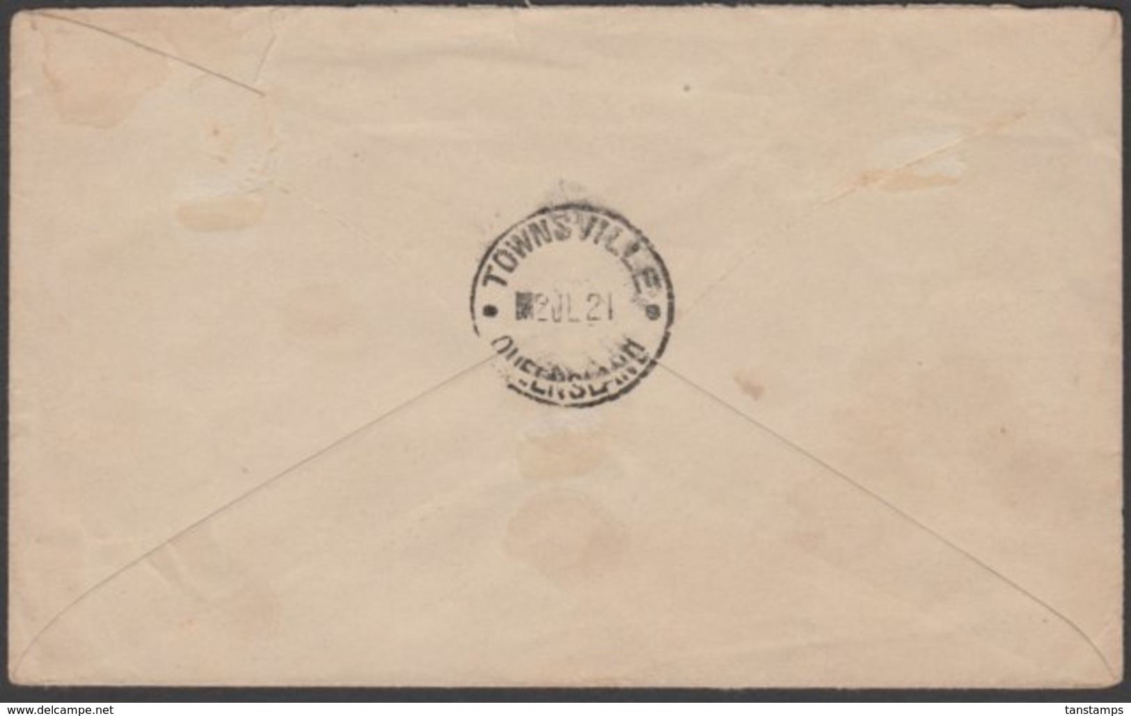 QUEENSLAND 1916-26 2d KGV REVENUE Postally Used On 1921 Local Cover. - Covers & Documents