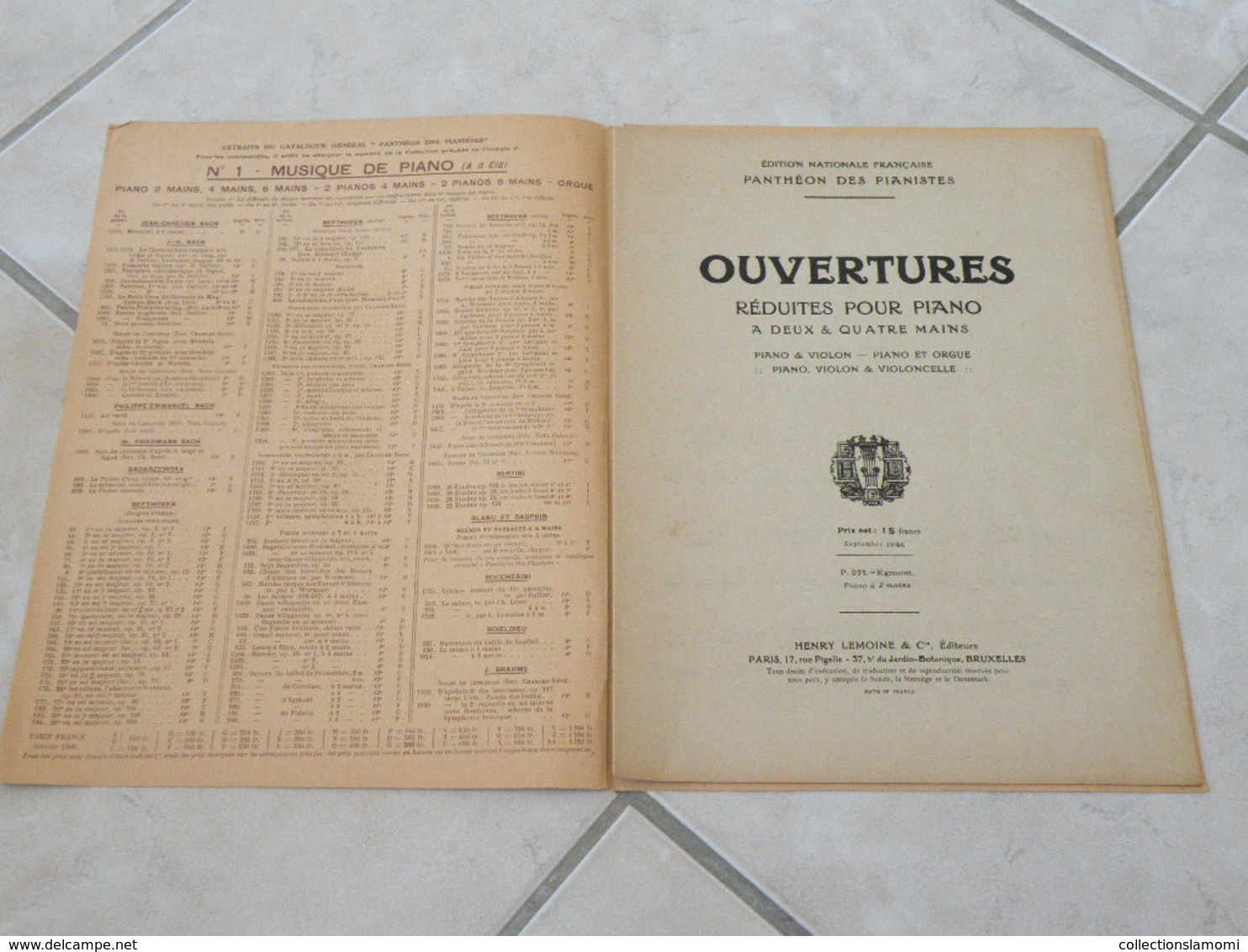 Panthéon Des Pianistes Ouverture Piano Deux Ou Quatre Mains (Musique Beethoven Egmont) - Partition - Tasteninstrumente