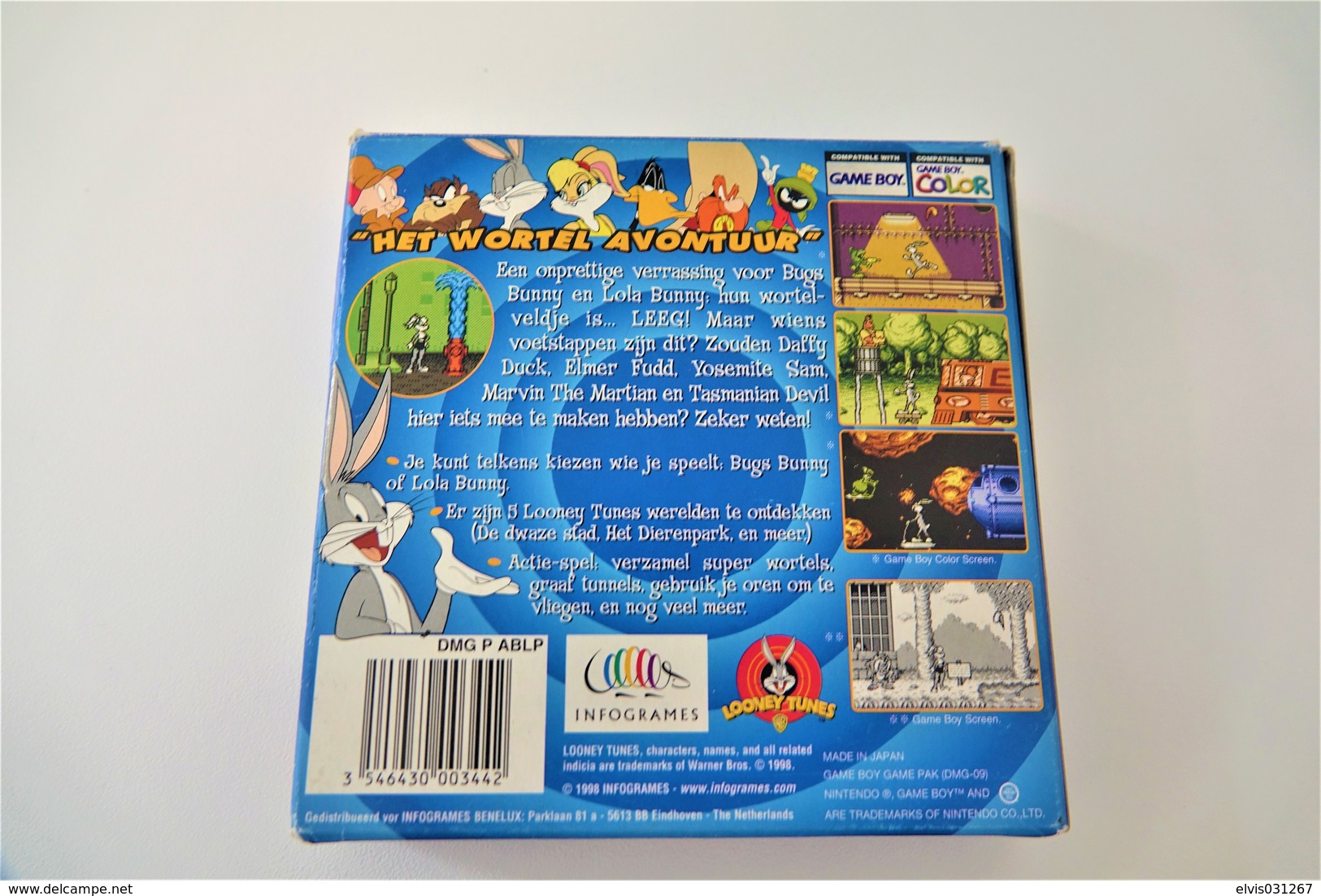 NINTENDO GAMEBOY COLOR : BUGS BUNNY AND LOLA BUNNY Het Wortelavontuur - Infogrames Benelux - 1999 - Game Boy Color
