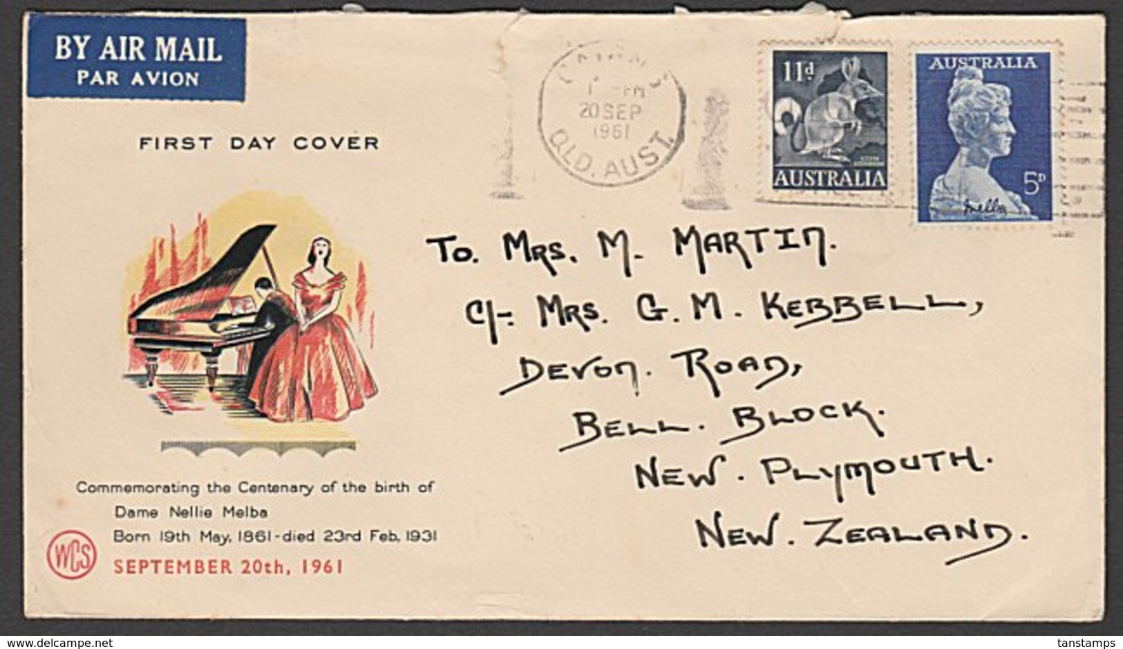 AUSTRALIA - NEW ZEALAND UPRATED NELLIE MELBA FDC 11d BANDICOOT - FDC