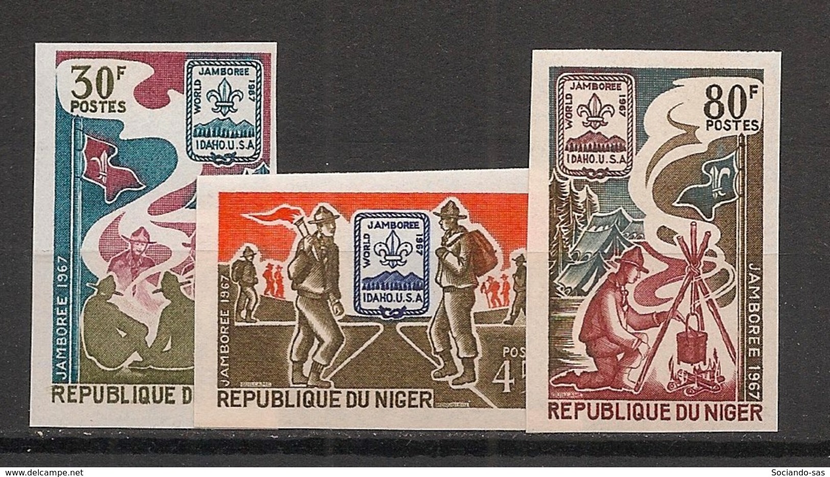 Niger - 1967 - N°Yv. 199 à 201 - Scouting - Non Dentelé / Imperf. - Neuf Luxe ** / MNH - Nuovi