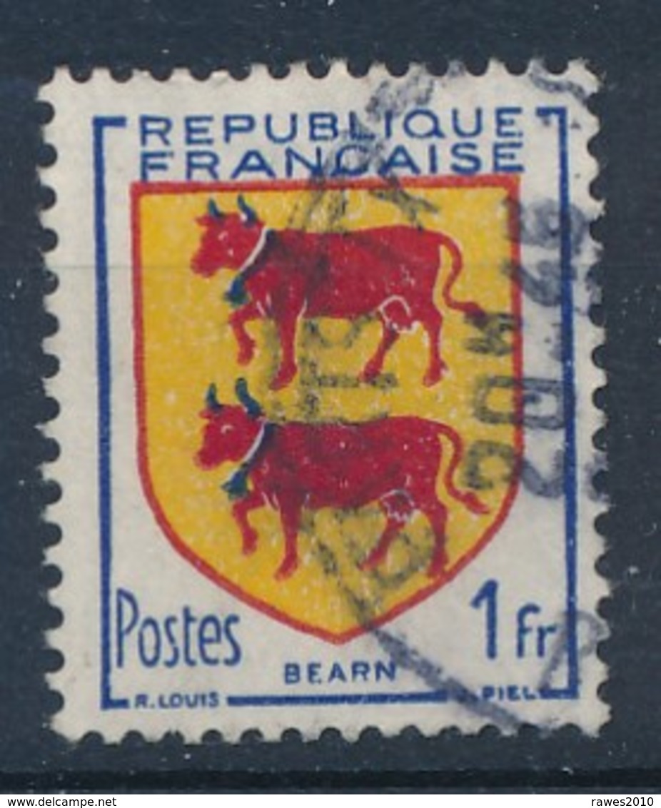 Frankreich 1 F. Gest. Wappen Bearn Kuh - Briefmarken