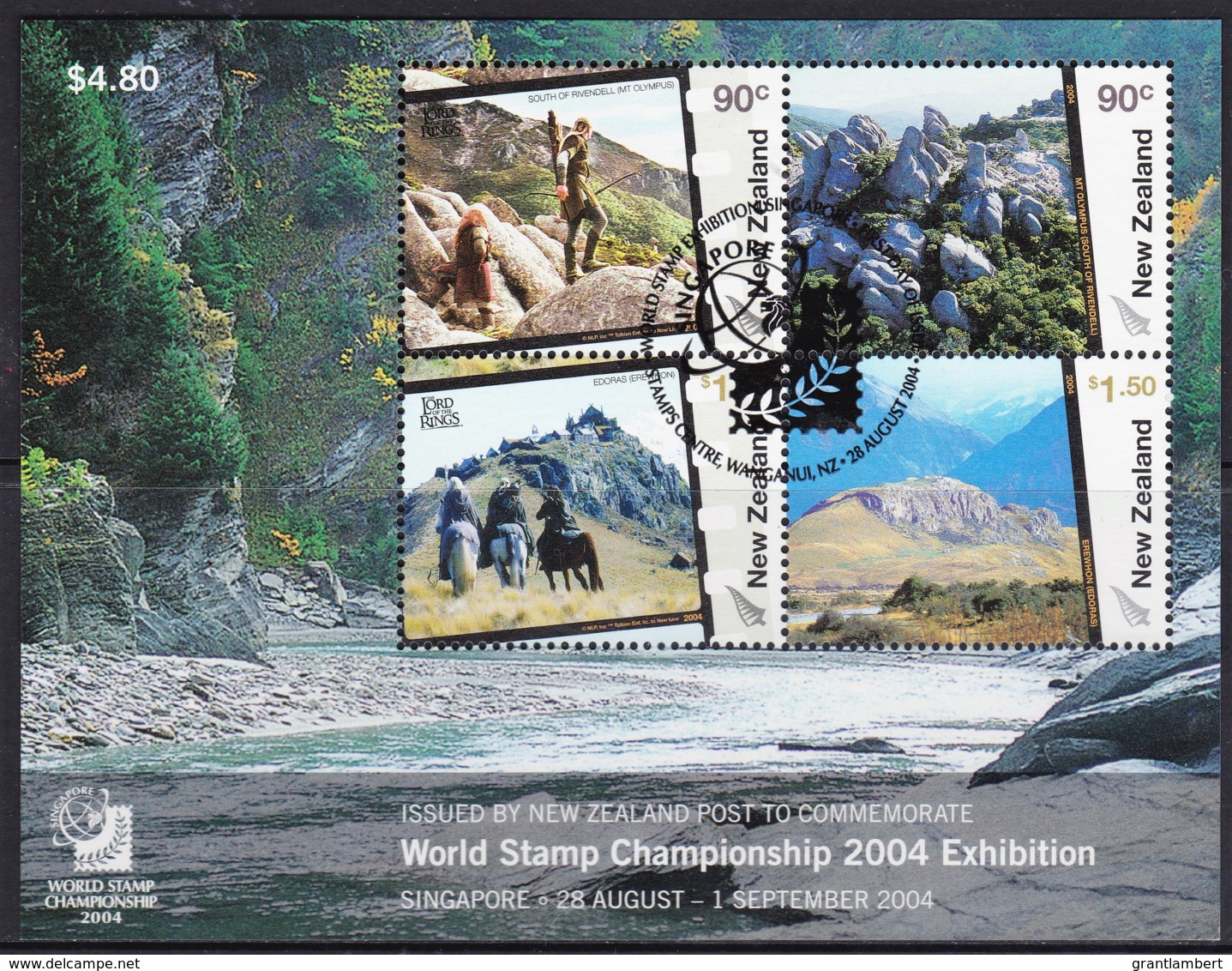 New Zealand 2004 World Stamp Championship Lord Of The Rings Minisheet Used - Used Stamps