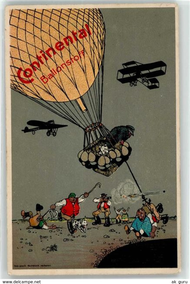 52795542 - Werbung Continental Ballonstoff Humor - Montgolfières