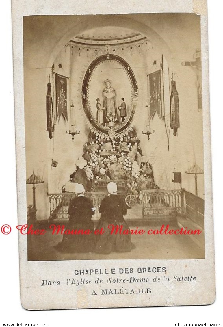 MALETABLE - CHAPELLE DES GRACES NOTRE DAME DE LA SALETTE - EGLISE ORNE - PHOTO CDV 8 X 5.5 CM ROCHE AU MANS - Anciennes (Av. 1900)
