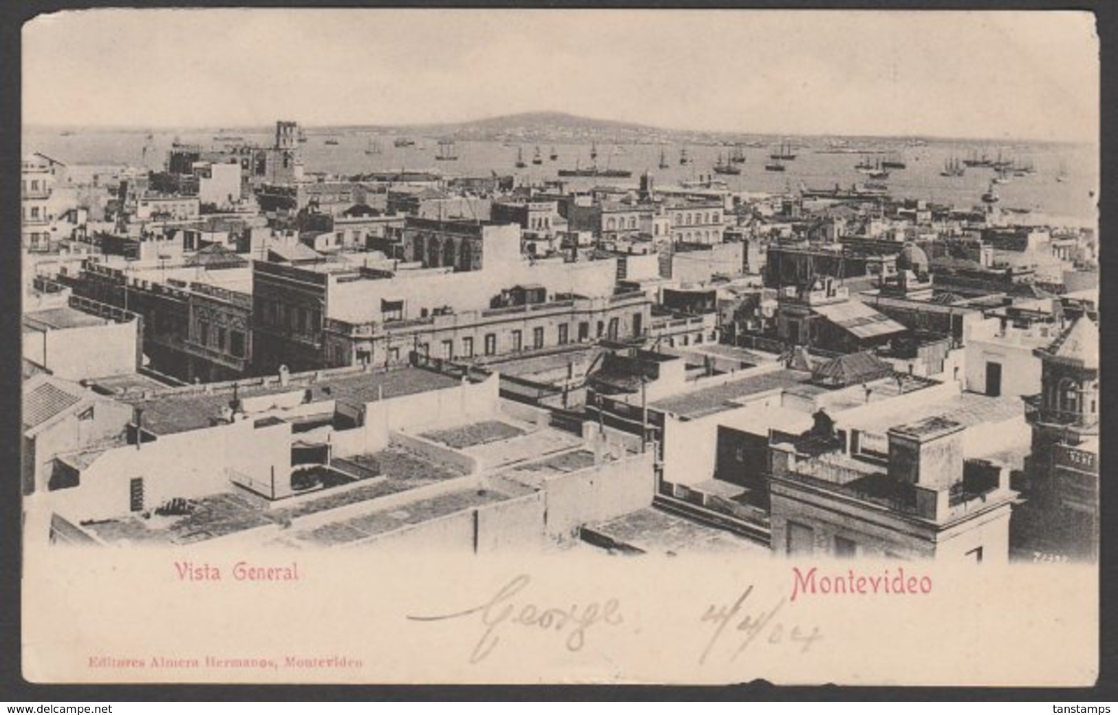 URUGUAY - GREAT BRITAIN 1904 MONTEVIDEO POSTCARD - Uruguay