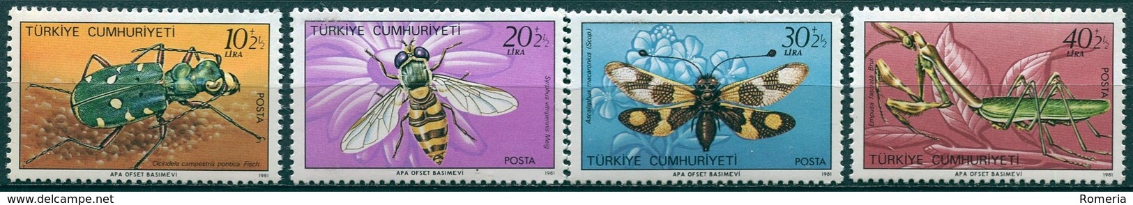 Turquie - 1981 - Yt 2344/2347 - Insectes - ** - Neufs