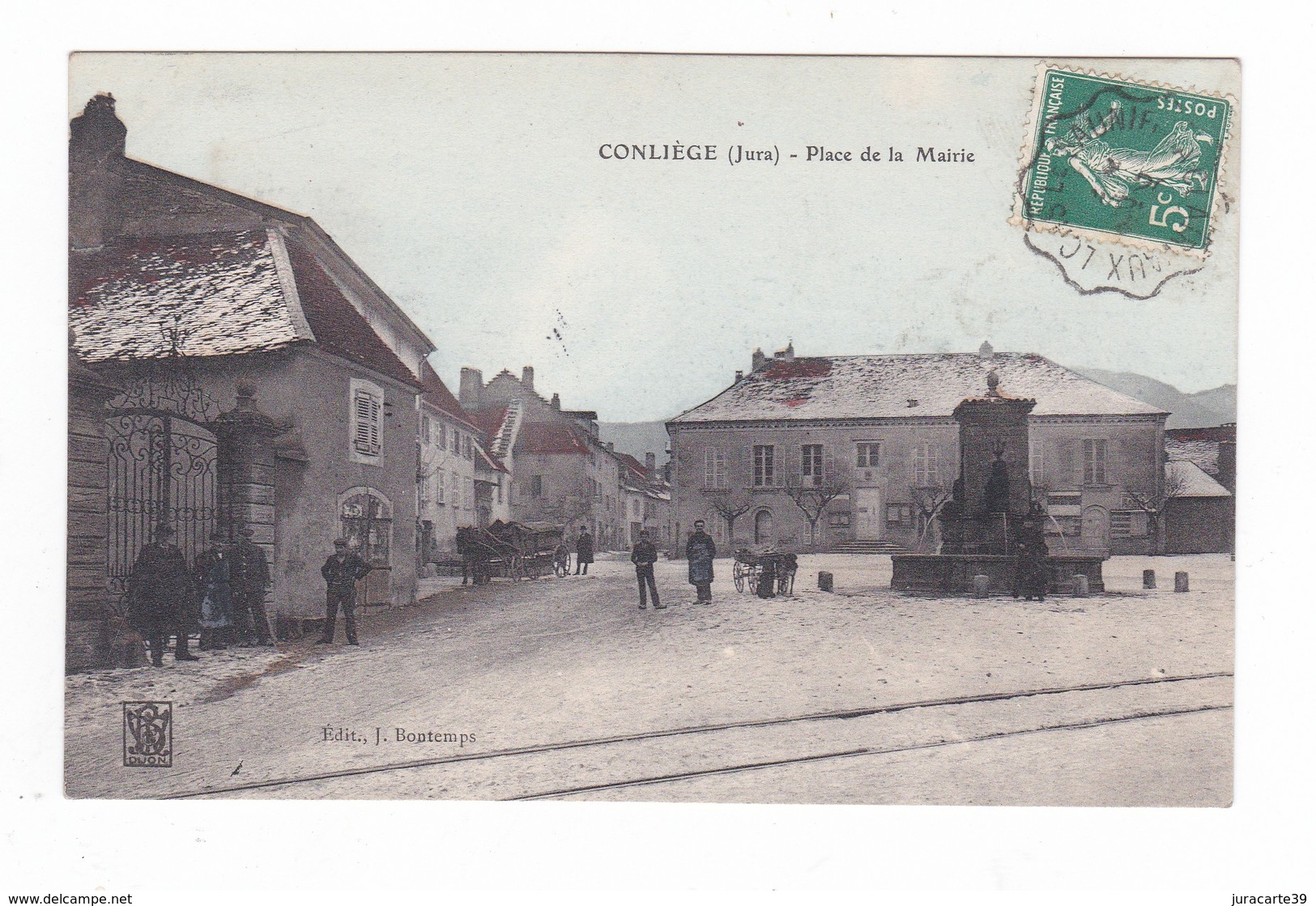 Conliège.39.Jura.Place De La Mairie.1909 - Autres & Non Classés