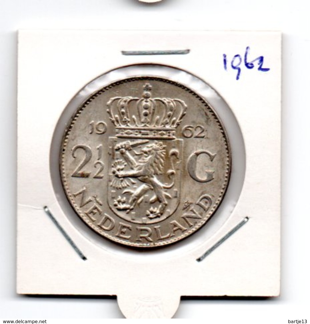 NEDERLAND 2 1/2 GULDEN 1962 JULIANA ZILVER - 1948-1980 : Juliana