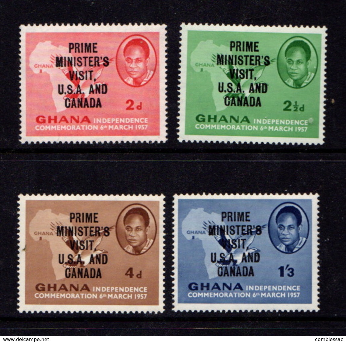 GHANA   1958    Prime  Ministers  Visit    Set  Of  4    MH - Ghana (1957-...)
