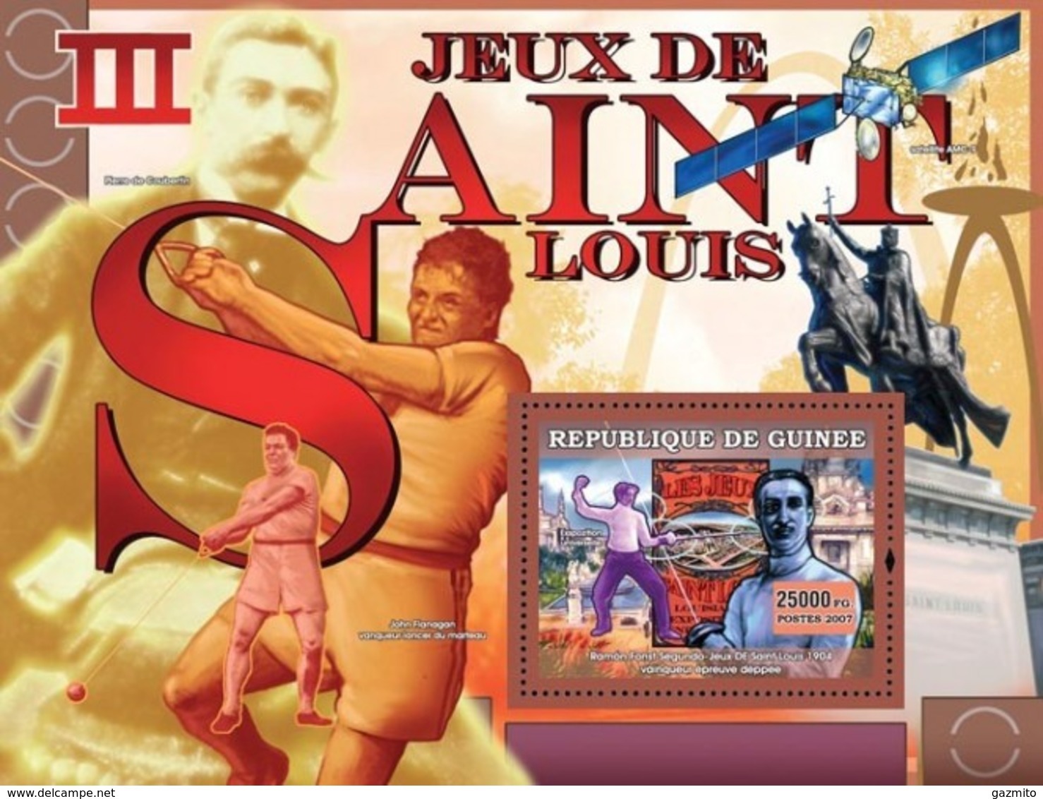 Guinea 2007, Olympic Games 1 In S. Louis, Athletic, De Cubertin, BF - Summer 1904: St. Louis