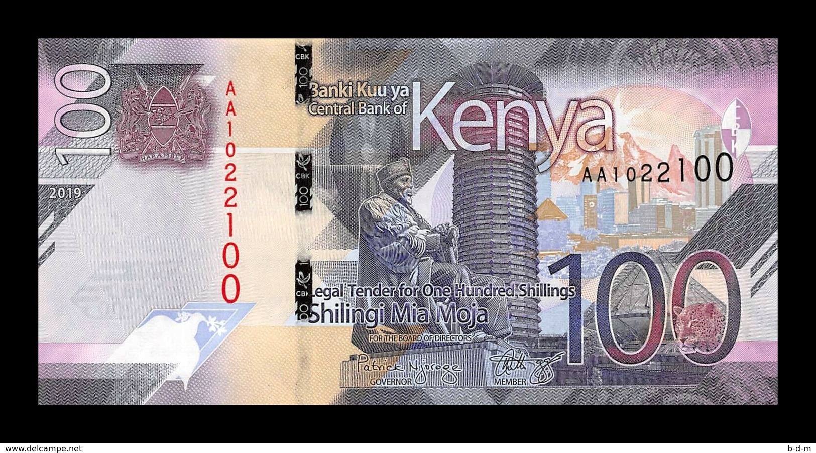 Kenya Lot Bundle 10 Banknotes 100 Shillings 2019 Pick New Design SC UNC - Kenia