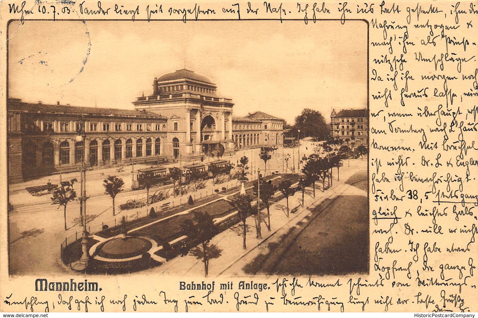 MANNHEIM GERMANY~BAHNHOF Mit ANLAGE-1903 PHOTO POSTCARD 40867 - Mannheim