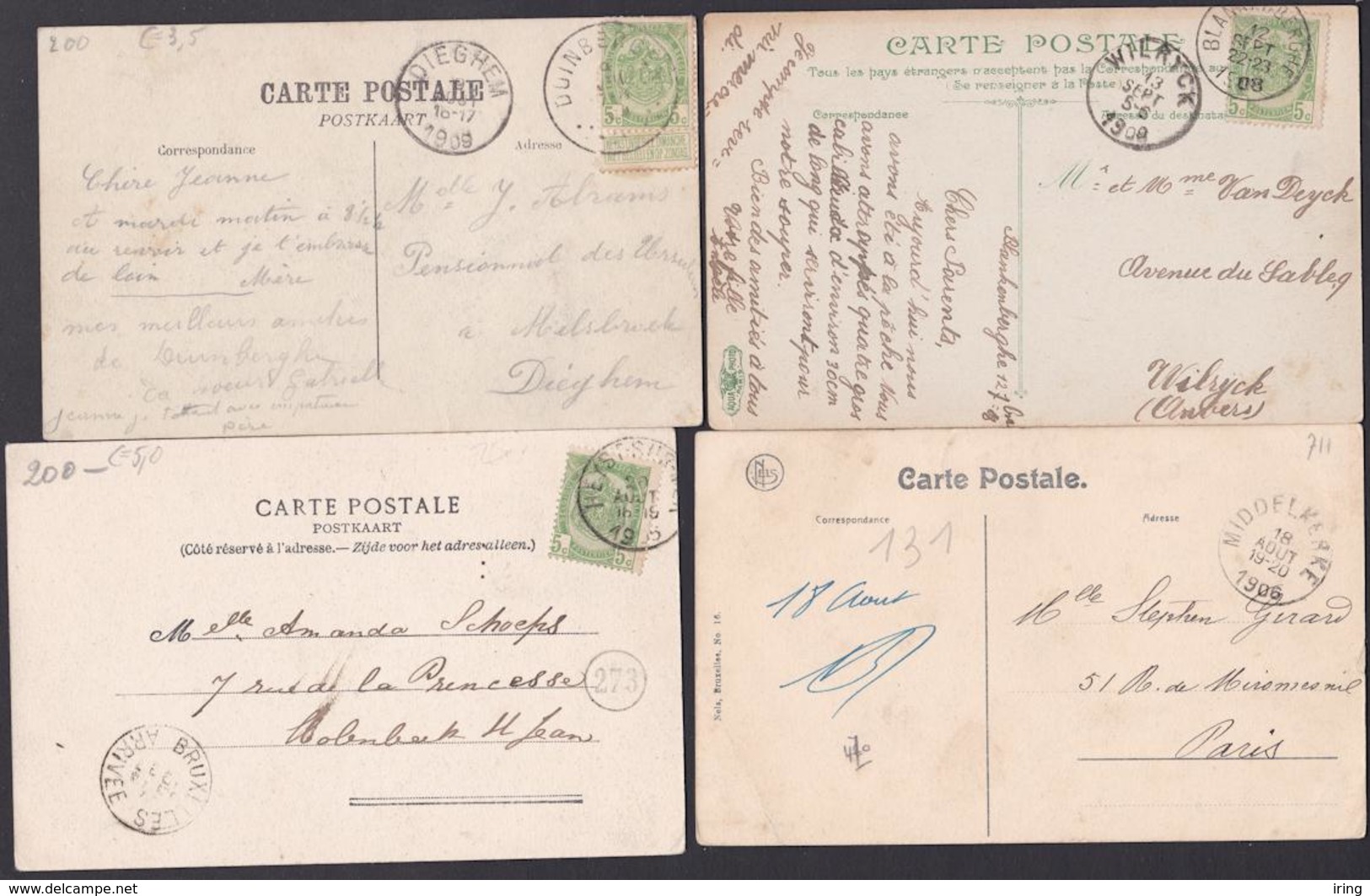 Mooi lot van 20 postkaarten van provincie West-Vlaanderen Beau lot de 20 cartes postales province de Flandre-Occidentale