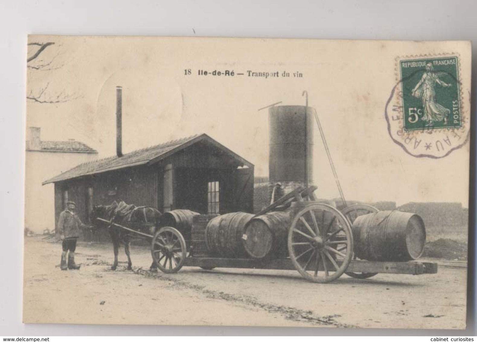 Île De Ré - TRANSPORT DU VIN - 1910 - Attelage &amp; Barriques De Vin - Beau Plan - RARE - Imprimeries Réunies Choisy Le - Ile De Ré