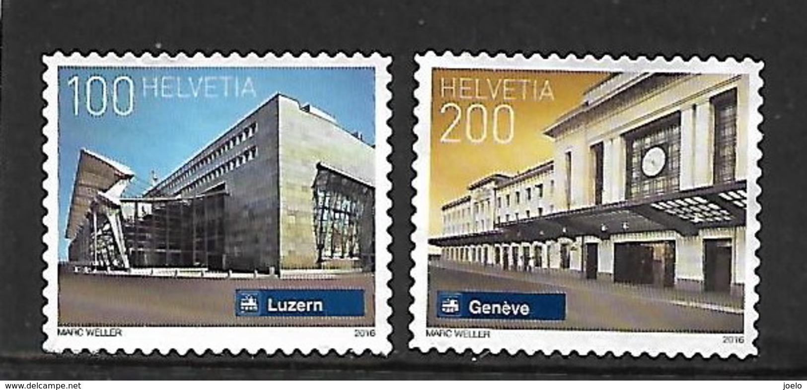 SWITZERLAND 2016 SWISS RAILWAY STATIONS OF GENEVA & LUZERNE - Used Stamps