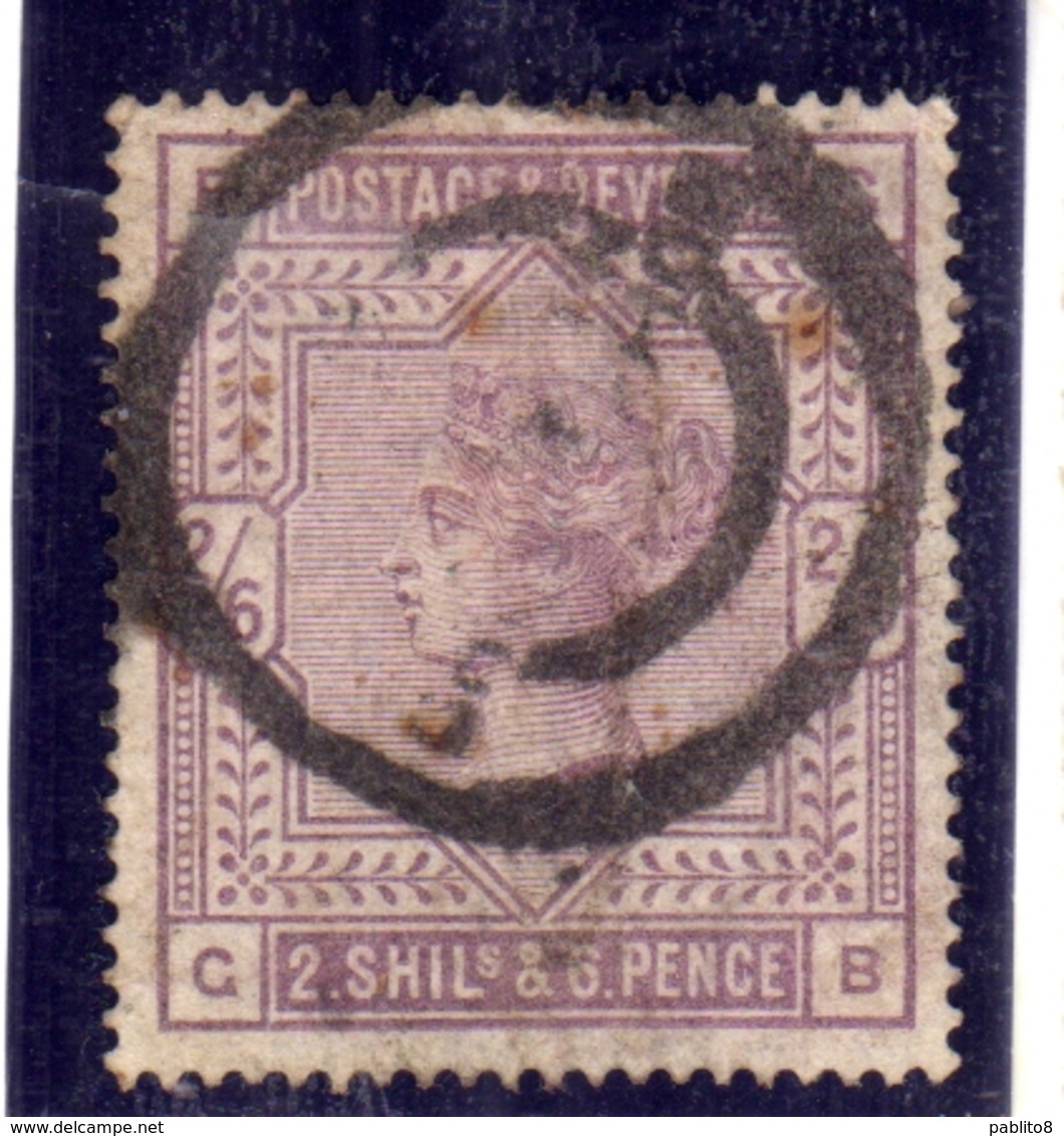 GREAT BRITAIN - GRAN BRETAGNA 1883 1884 QUEEN VICTORIA REGINA VITTORIA REGINA 2sh 6p 2/6 USATO USED OBLITERE' SIGNED - Usati