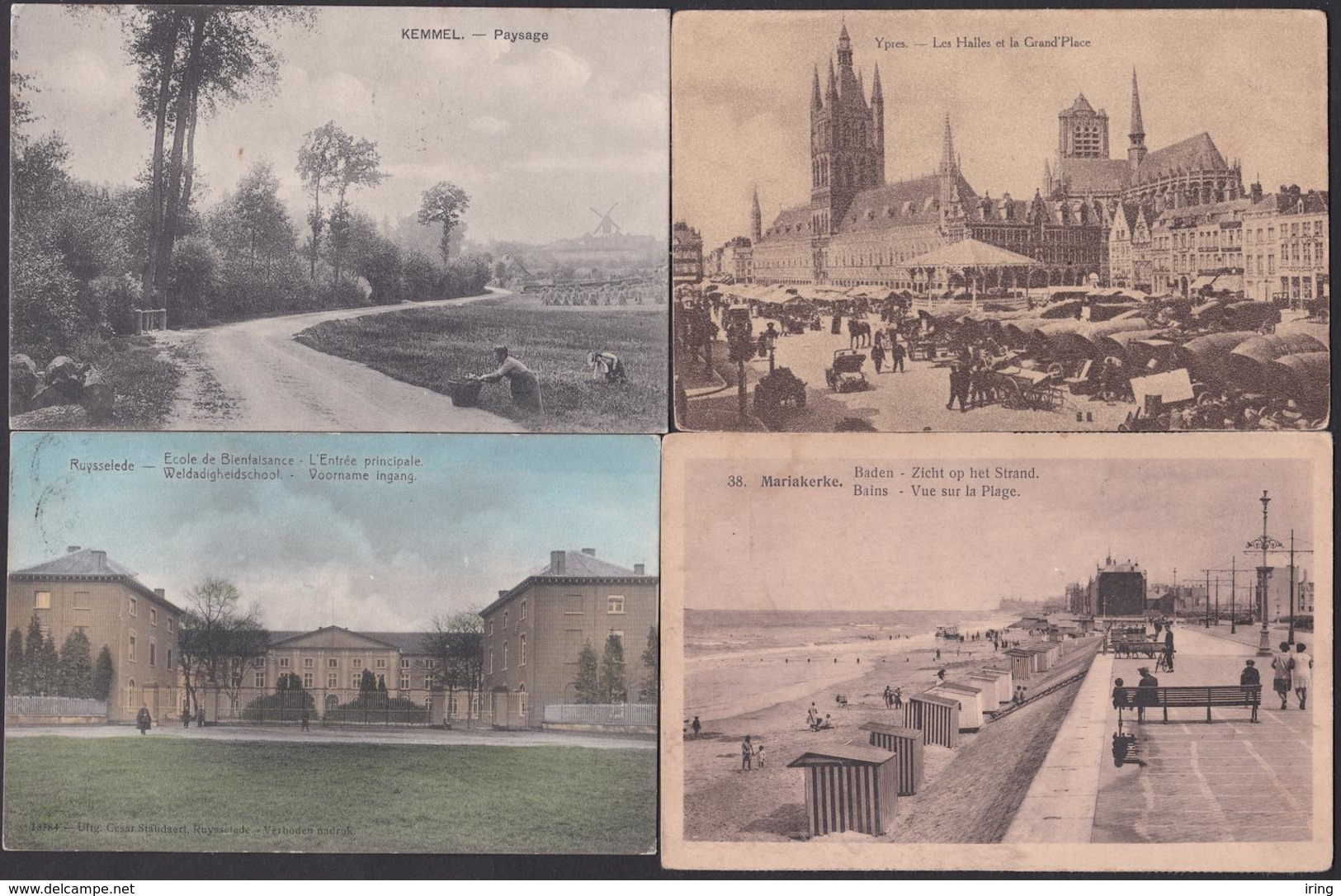 Mooi lot van 20 postkaarten van provincie West-Vlaanderen Beau lot de 20 cartes postales province de Flandre-Occidentale