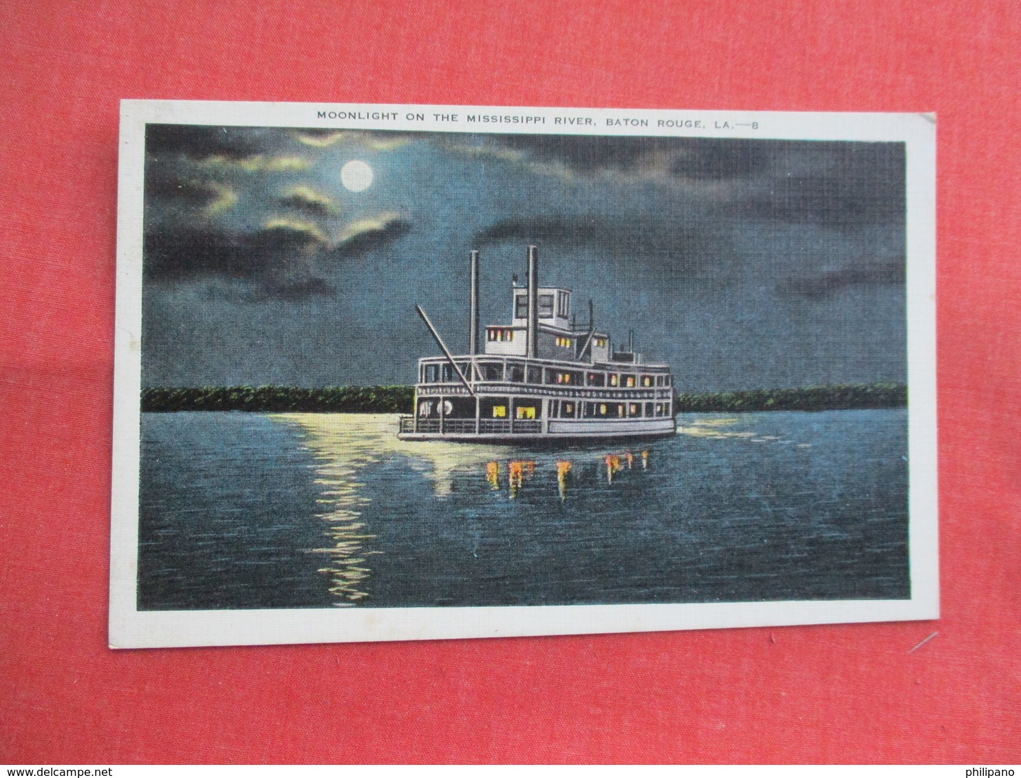 Moonlight On The Mississippi River - Louisiana > Baton Rouge  Ref  3466 - Baton Rouge