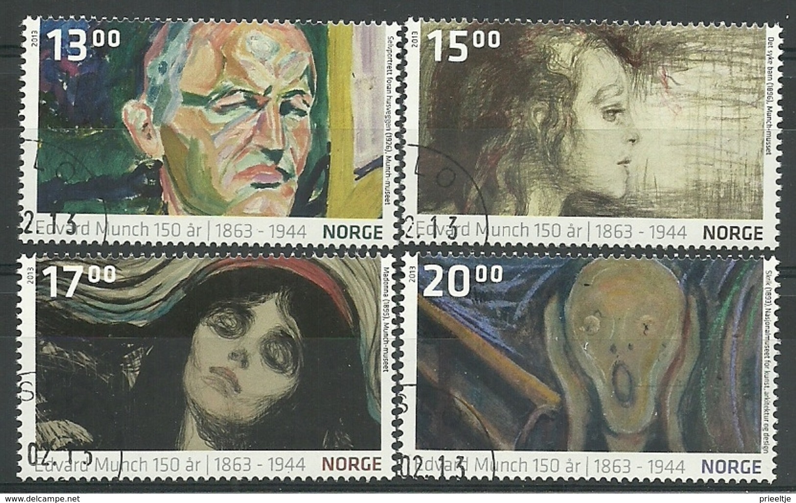 Norway 2013 Edvard Munch 1580th Anniv. Y.T. 1754/1757 (0) - Usati