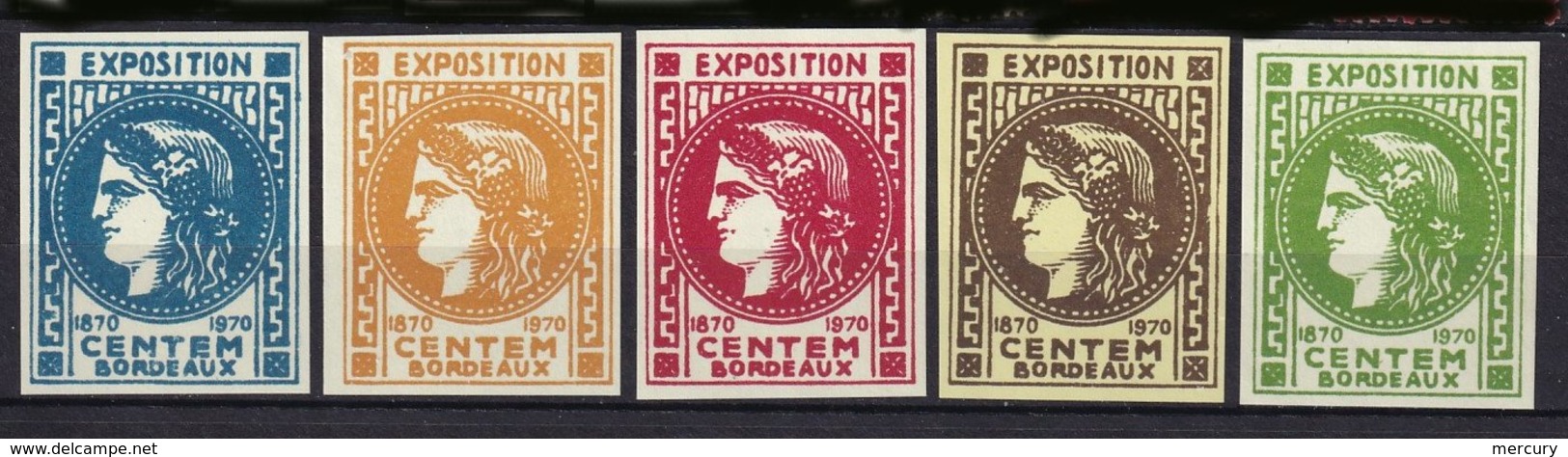 FRANCE - 5 Vignettes De L'exposition De Bordeaux 1970 - Philatelic Fairs