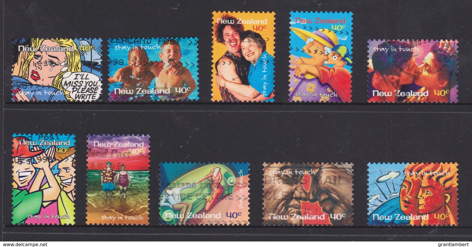 New Zealand 1998 Greetings - Stay In Touch Set Of 10 Used - - Gebruikt