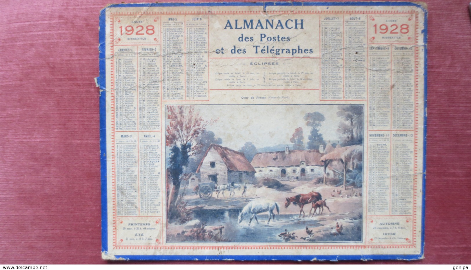 ALMANACH Des Postes Et Télégraphes. 1928 - Grand Format : 1921-40