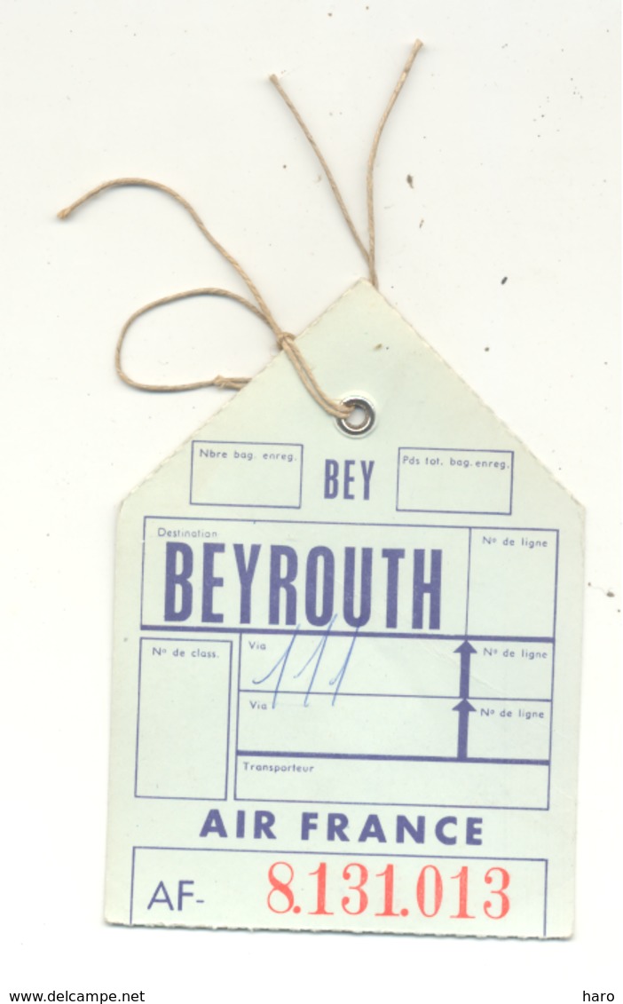 Air France - Ticket De Bagage - Vol Pour BEYROUTH ( Liban) - Douanes Libanaises  (fr81) - Autres & Non Classés