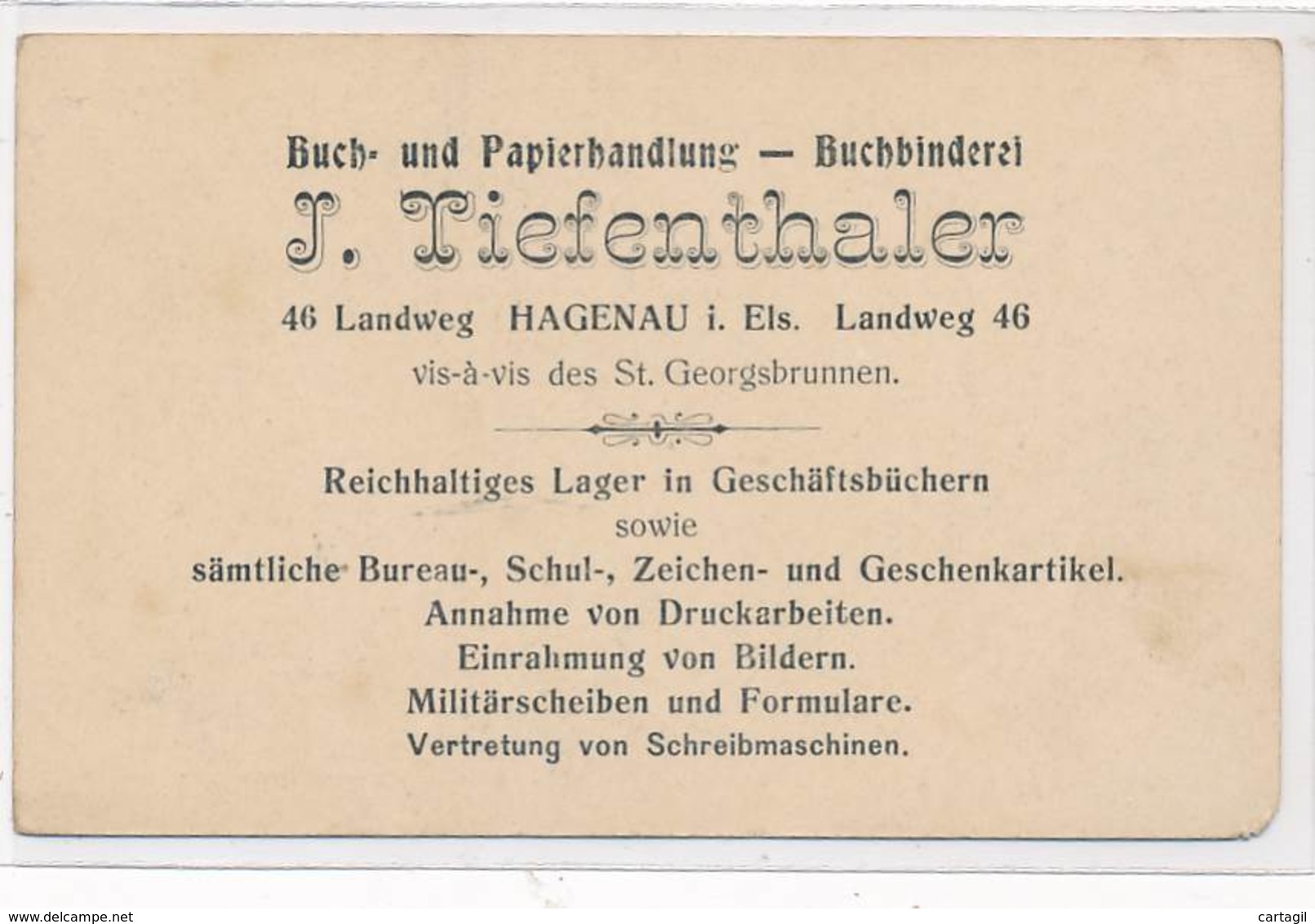 Carte De Viste Format CPA-37320-67-Haguenau - Tiefenthaler  (2 Scans)  -Vente Sans Frais Et Livraison Gratuite - Haguenau