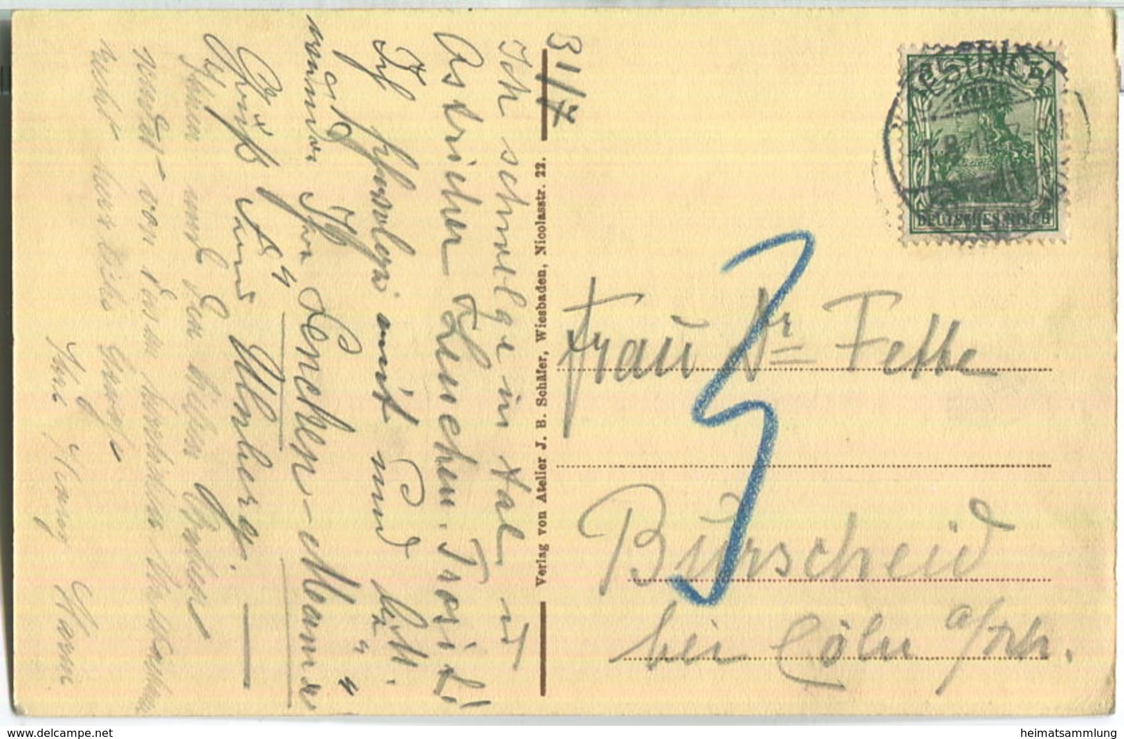 Oestrich - Hotel Zum Schwan - Franz Winkel - Verlag J. B. Schäfer Wiesbaden - Oestrich-Winkel