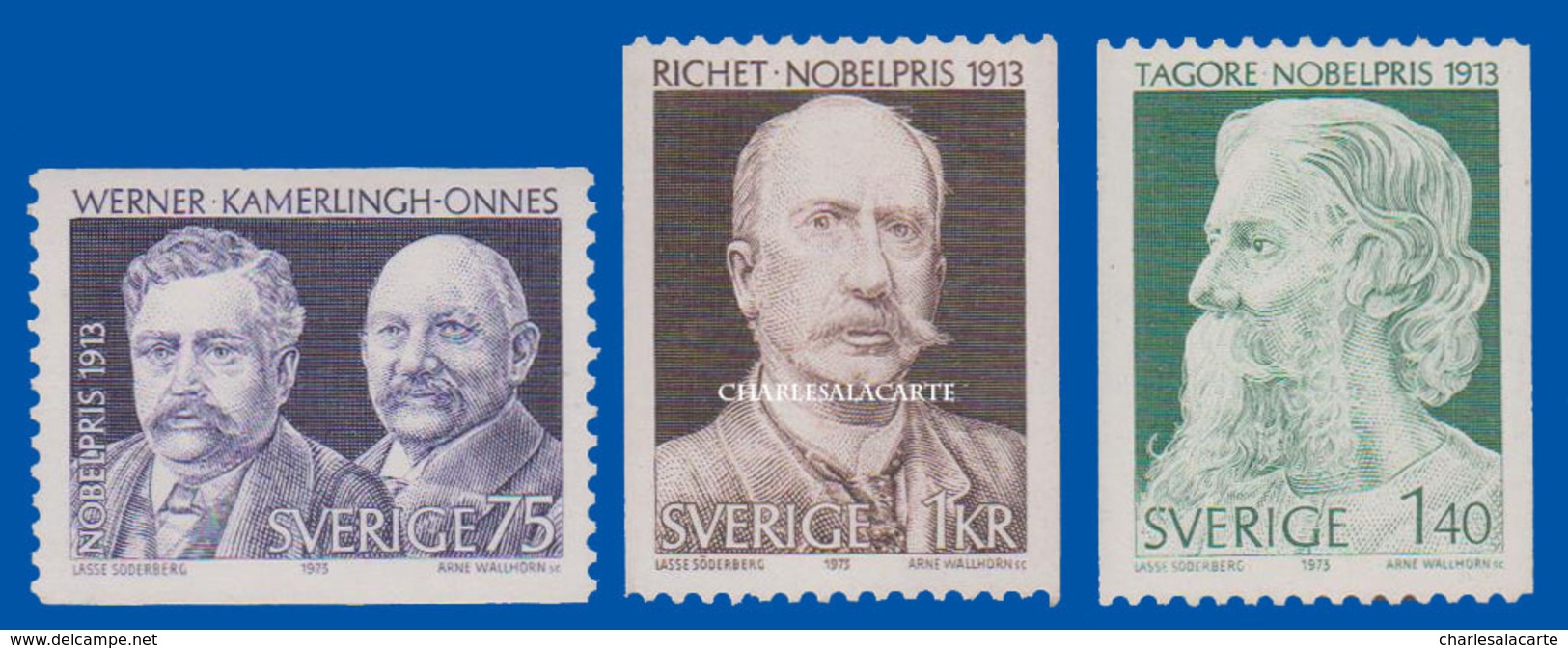 SWEDEN  1973 NOBEL PRIZE WINNERS 1913  U.M.  FACIT 850-852 - Nuevos