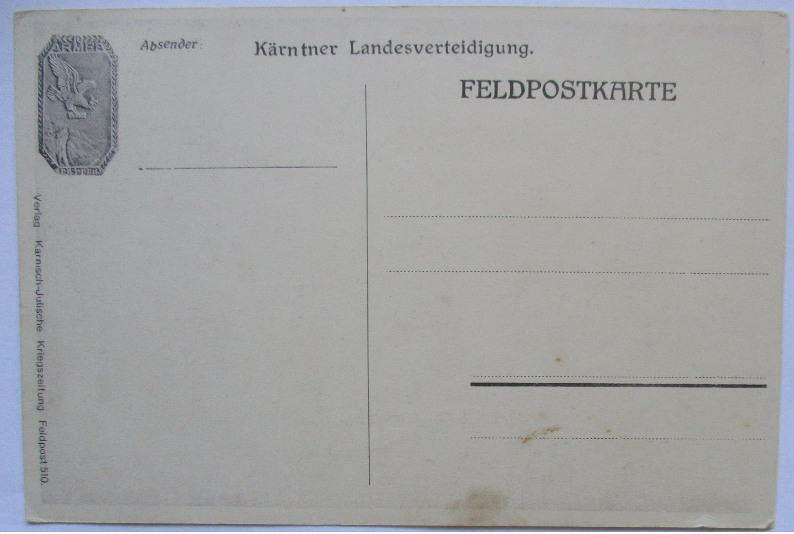 Österreich,Landesverteidigung Kärnten, Karte Der 10. Armee (28944) - Weltkrieg 1914-18