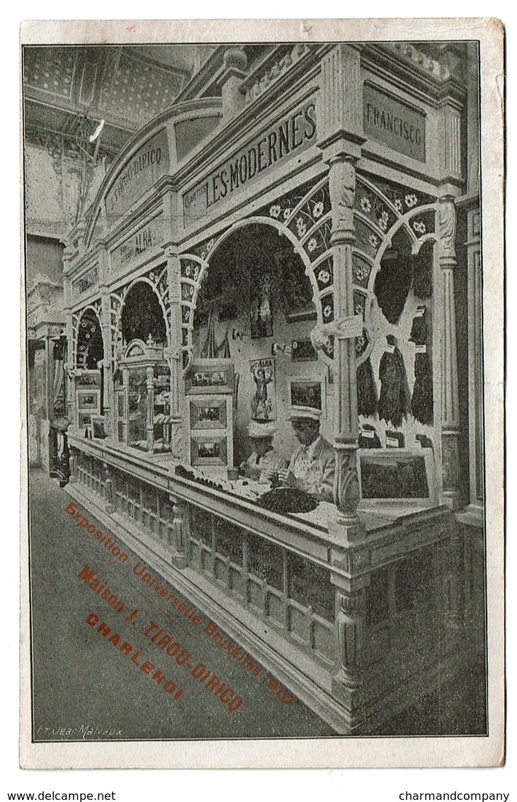 Exposition Universelle Bruxelles 1910 - Maison J. Tirou - Diricq - Charleroi - Cigarettes - 2 Scans - Expositions Universelles