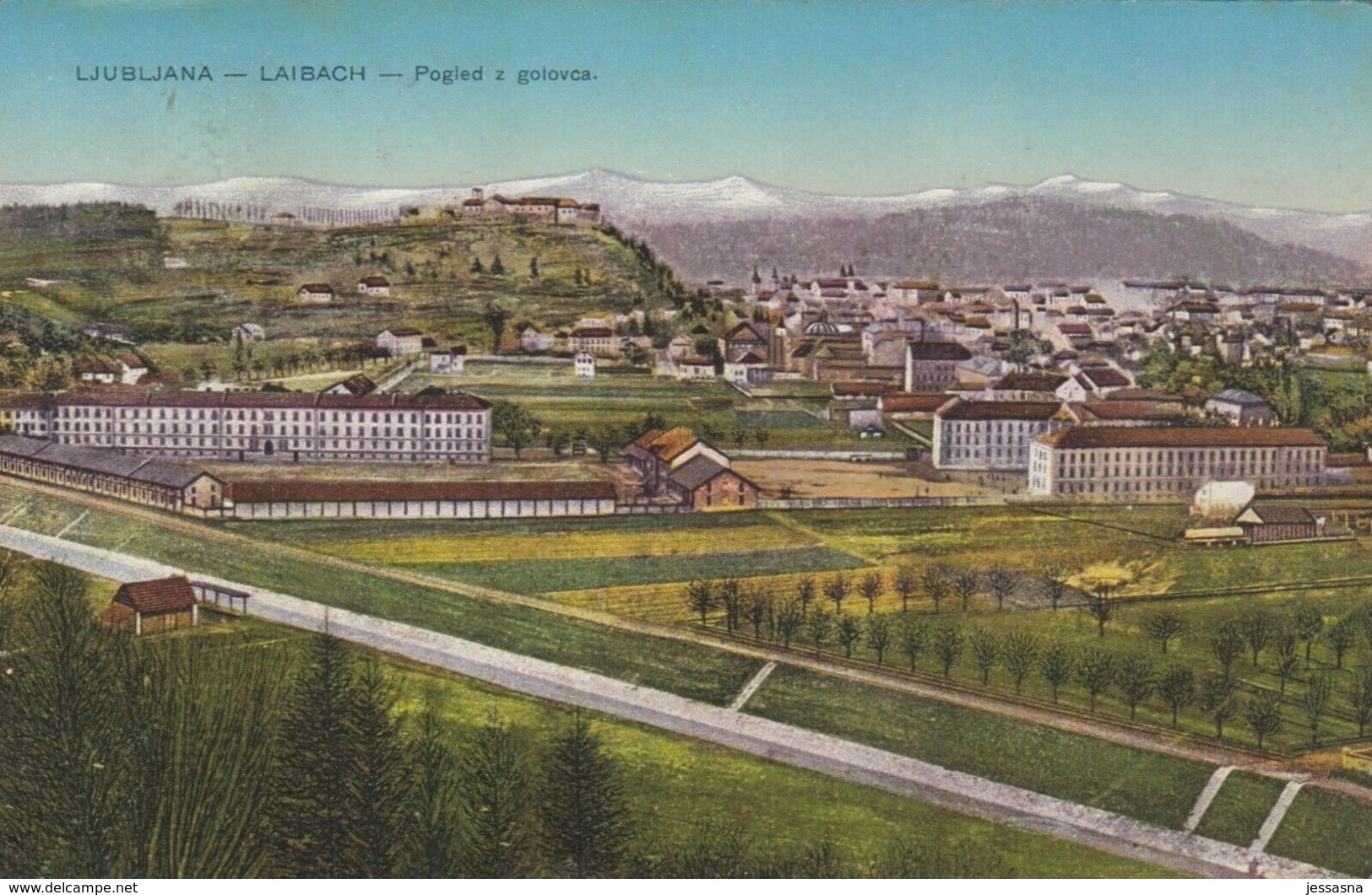 AK -  LJUBLJANA (Laibach) - Teilansicht Mit  Stabs- Und Unterkunftsbauten Der K.u.k. Infanteriekaserne 1914 Zensurstempe - Slowenien