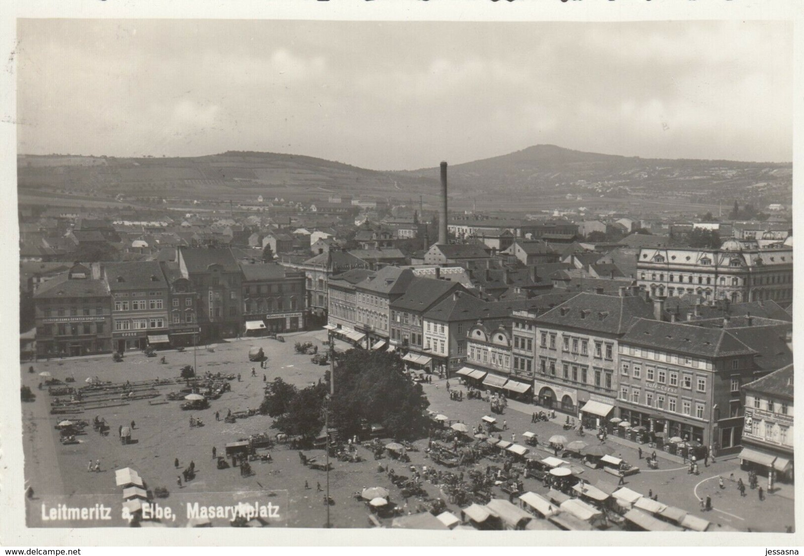 AK -  (Sudetenland) LEITMERITZ (Litomerice) - Markttag Am Masaryk-Platz 1938 - República Checa