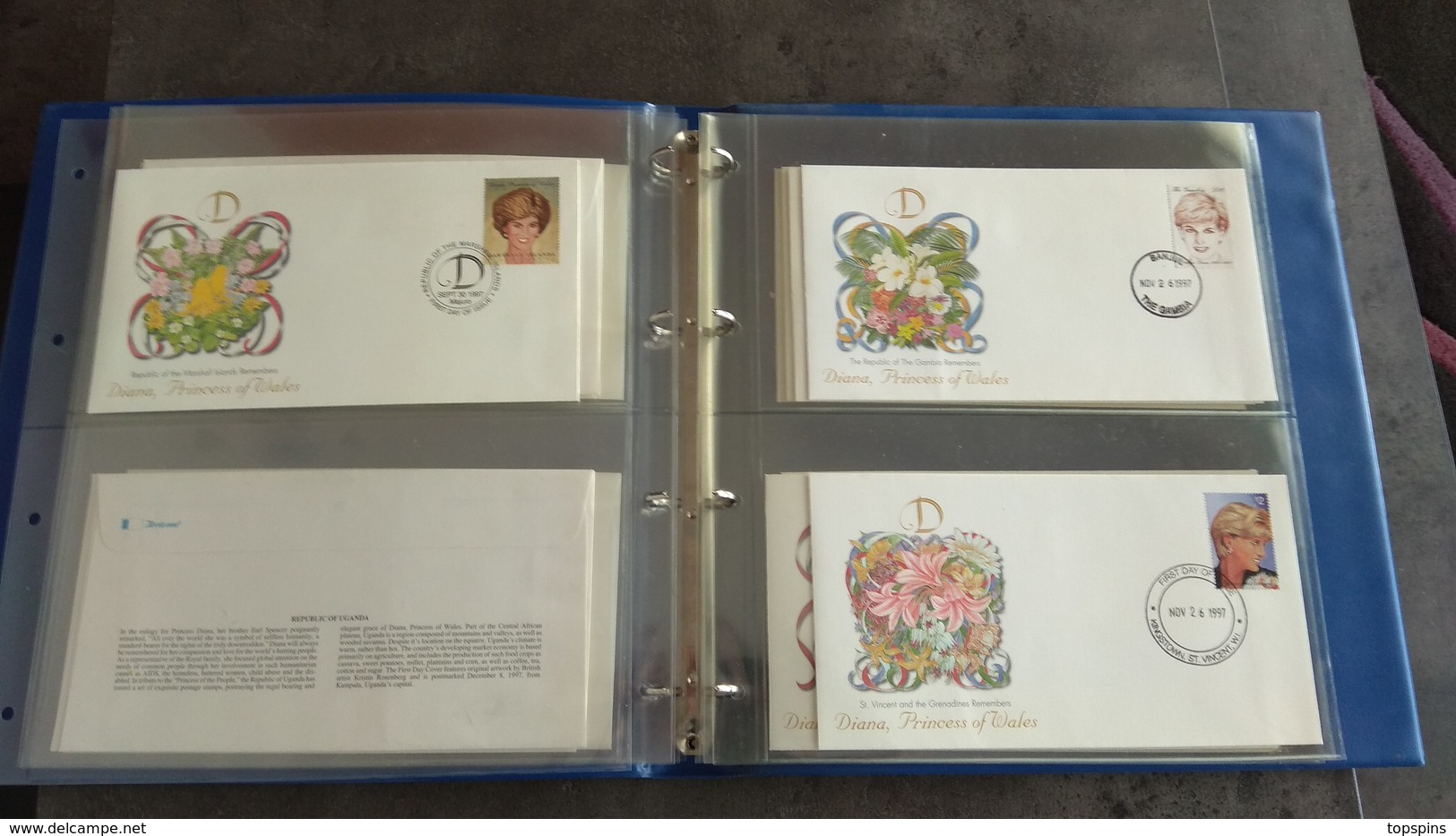 DIANA LA COLLECTION DU SOUVENIR TIMBRE LOT 17 ENVELOPPE TBE - Familles Royales