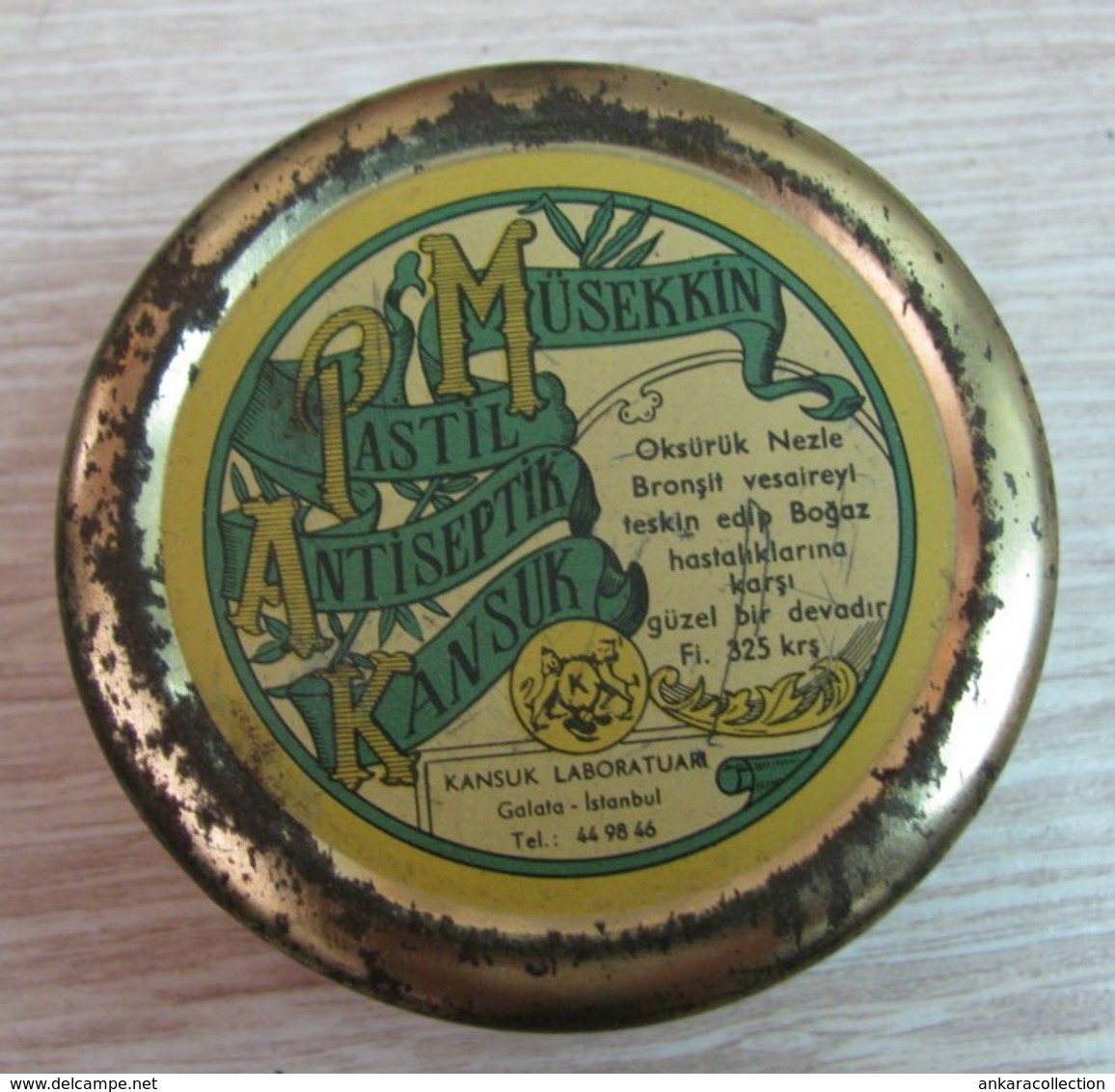 AC - KANSUK SEDATIVE PASTILLE ANTISEPTIC EMPTY VINTAGE MEDICINE TIN BOX - Matériel Médical & Dentaire